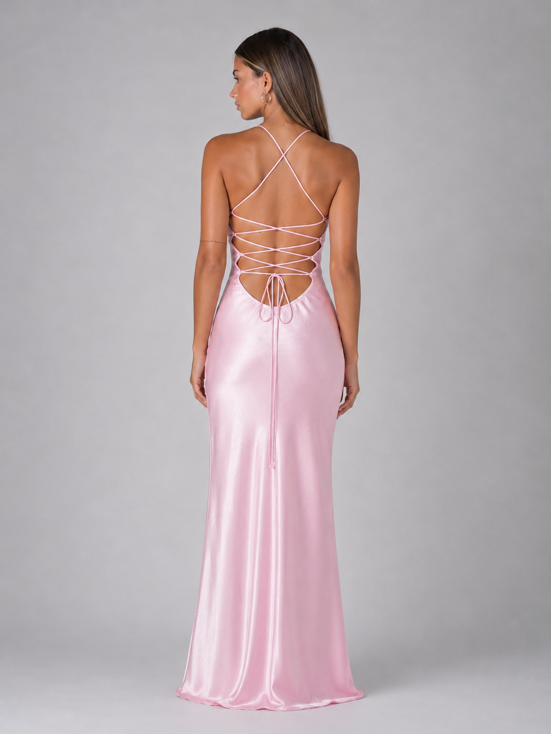Pearl Beaded Satin Feel Maxi Dress Evening Women