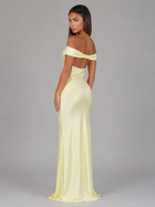 Satin Feel Off Shoulder Maxi Dress Wedding Guest