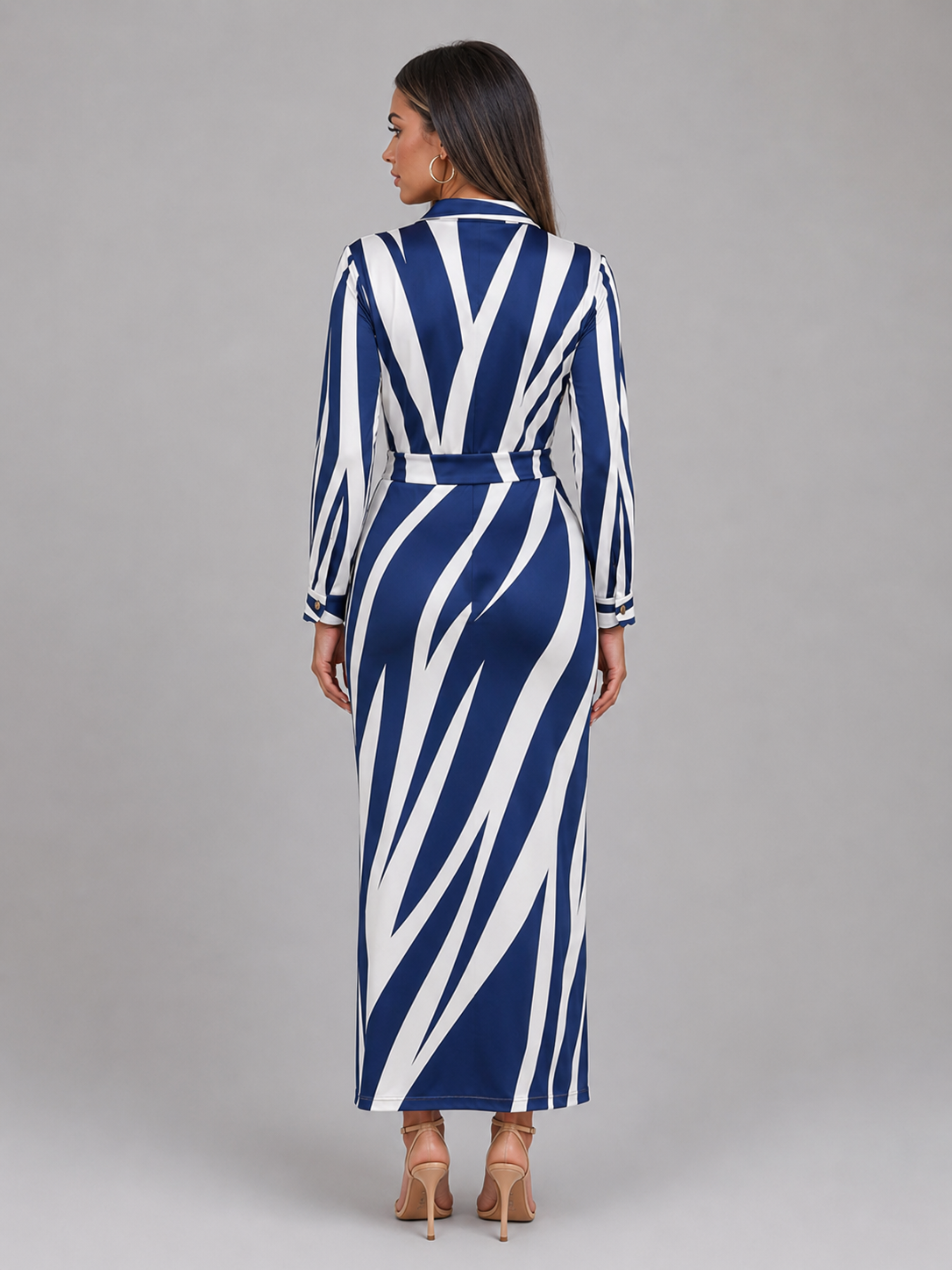 Striped Twist Knot Midi Shirt Dress Summer Women