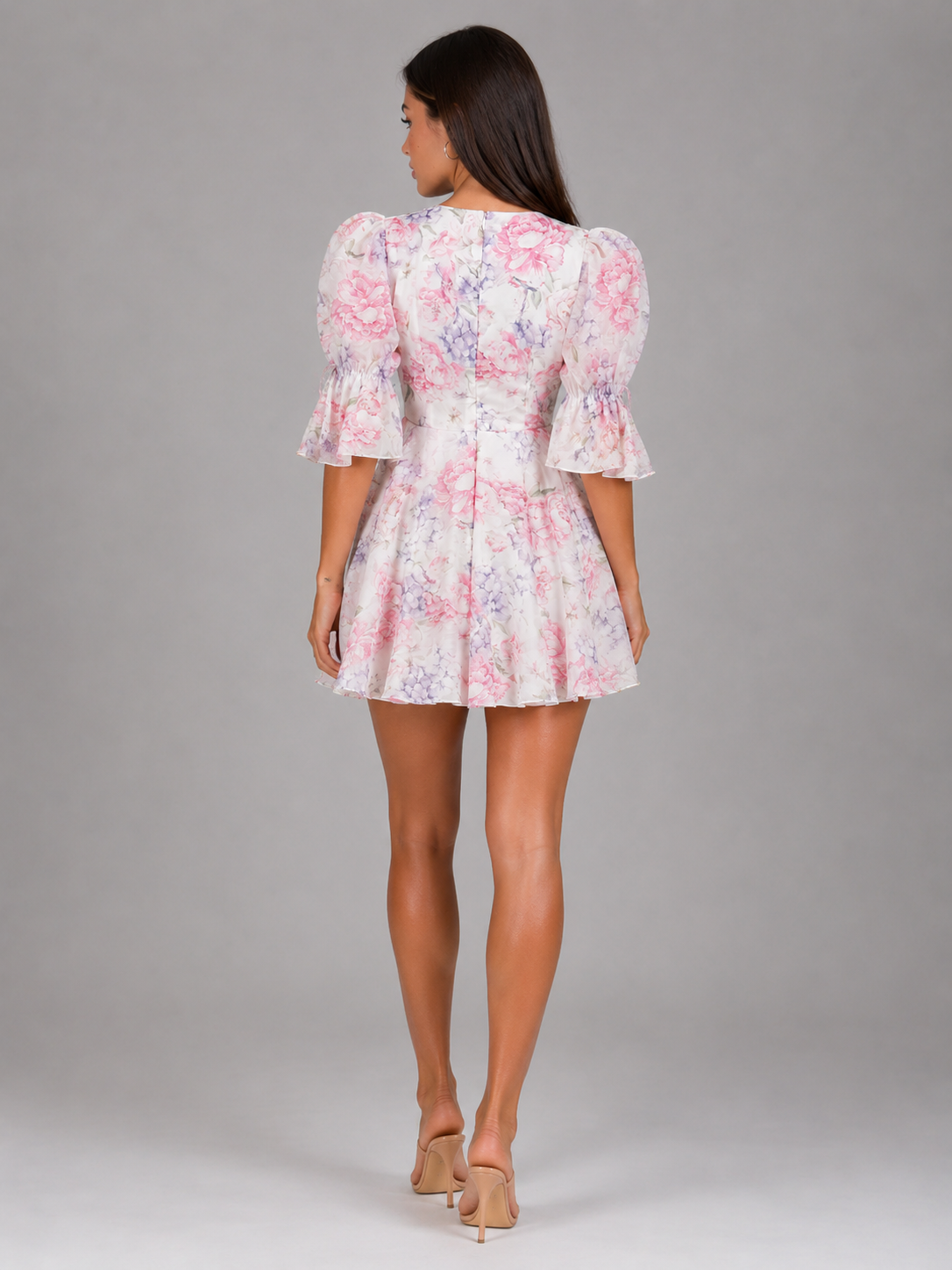 Floral Chiffon Mini Dress Summer Women