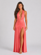 Halter Neck Maxi Dress Wedding Guest