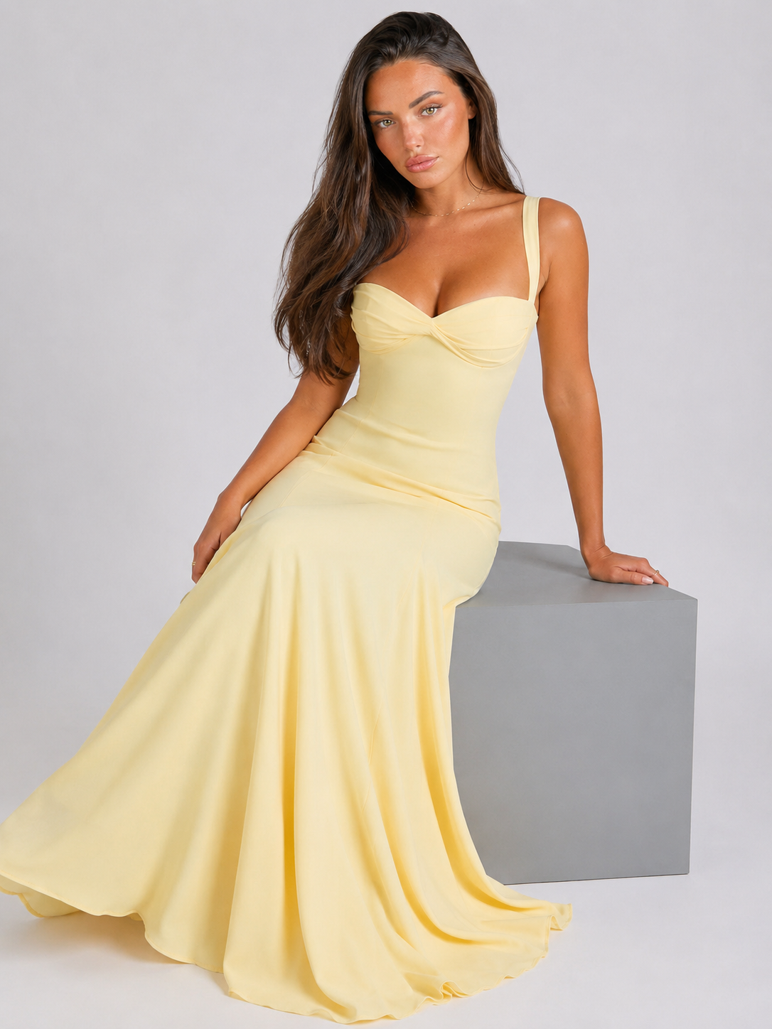 Sweetheart Neck Maxi Dress Wedding Guest