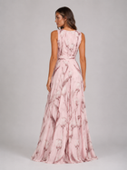 Floral V Neck Cinched Maxi Dress Summer Women