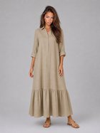 Cotton Blend Tiered Maxi Shirt Dress Summer Women