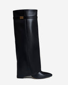 Genevieve | Black Classic Leather Knee High Boots