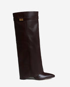 Vivienne | Dark Brown Leather Knee High Boots