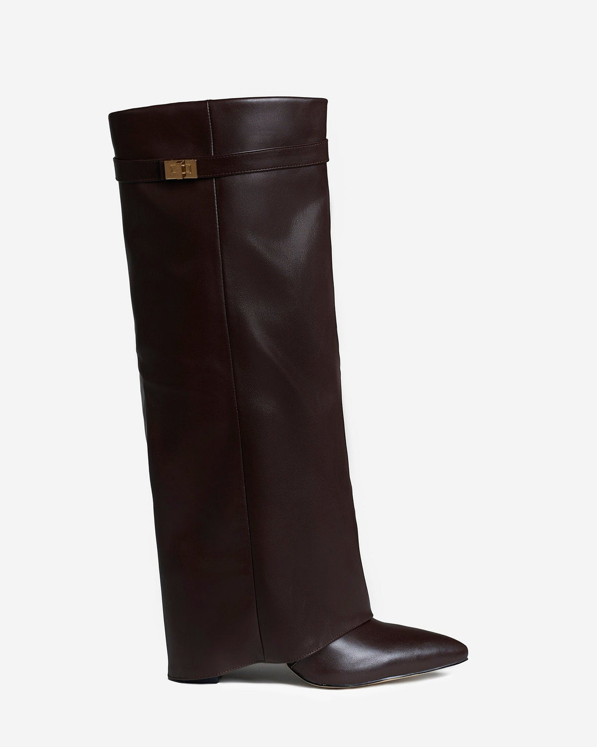 Vivienne | Dark Brown Leather Knee High Boots