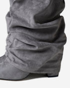 Colette | Grey Slouchy Suede Knee High Boots