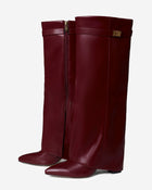 Camille | Burgundy Leather Knee High Boots
