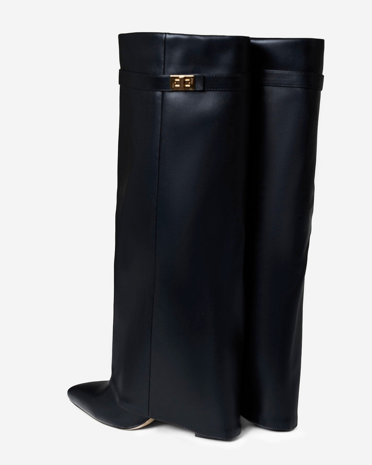 Genevieve | Black Classic Leather Knee High Boots