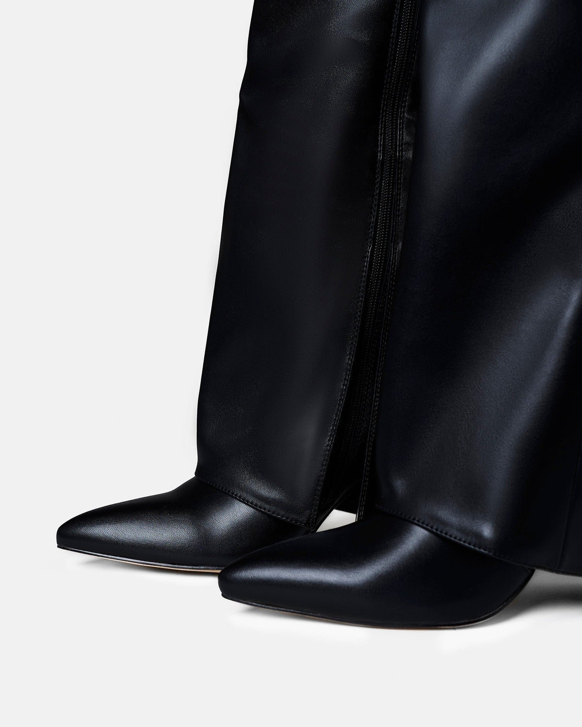 Genevieve | Black Classic Leather Knee High Boots