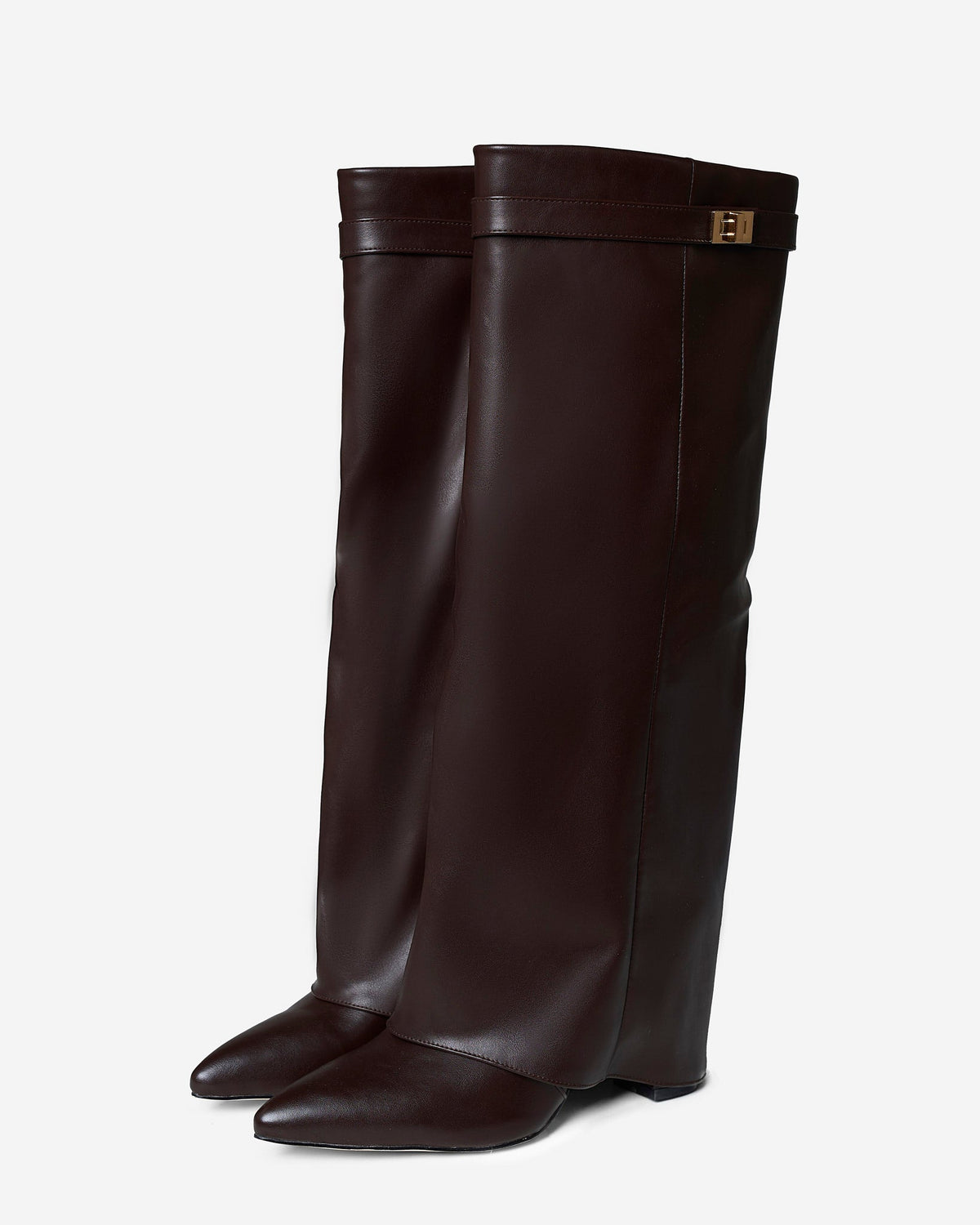 Vivienne | Dark Brown Leather Knee High Boots