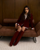 Camille | Burgundy Leather Knee High Boots