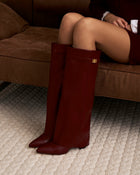 Camille | Burgundy Leather Knee High Boots