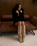 Juliette | Beige Slouchy Knee High Boots