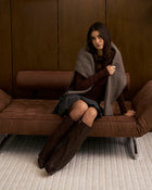 Vivienne | Dark Brown Leather Knee High Boots