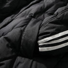 Women's Long Quilted Hooded Coat with Stripe Detail