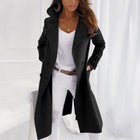 Women's Longline Trench Coat with Turndown Collar