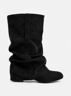 Valerie | Black Slouchy Suede Knee High Boots