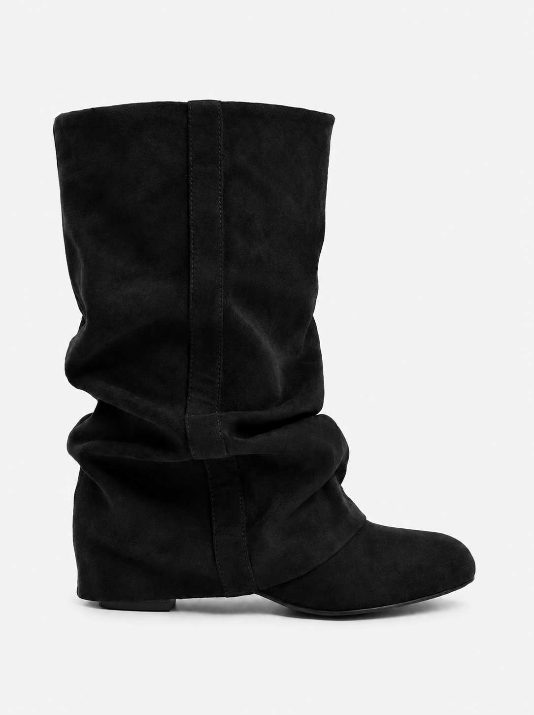 Valerie | Black Slouchy Suede Knee High Boots