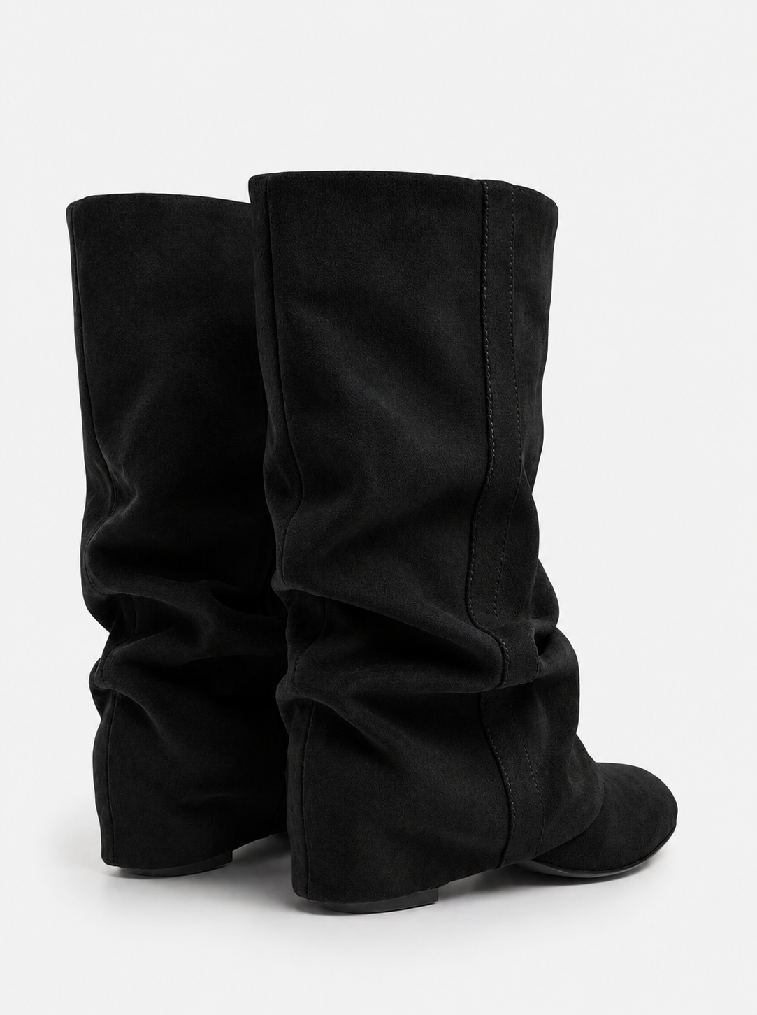 Valerie | Black Slouchy Suede Knee High Boots