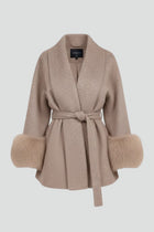 Women’s Belted Full Length Coat with Waist Tie