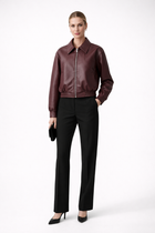 Women’s Bomber Jacket with Zip Closure and Elasticated Hem