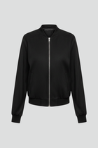 Women’s Bomber Jacket with Zip Closure and Ribbed Edges