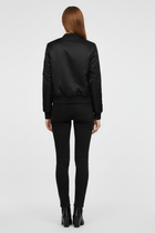 Women’s Bomber Jacket with Zipper Closure and Ribbed Details