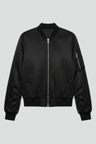 Women’s Bomber Jacket with Zipper Closure and Ribbed Details