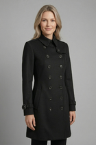 Women’s Coat with Double-Breasted Buttons and Long Sleeves