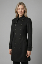 Women’s Coat with Double-Breasted Buttons and Long Sleeves