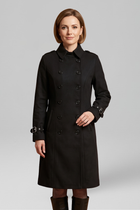 Women’s Coat with Double-Breasted Buttons and Long Sleeves