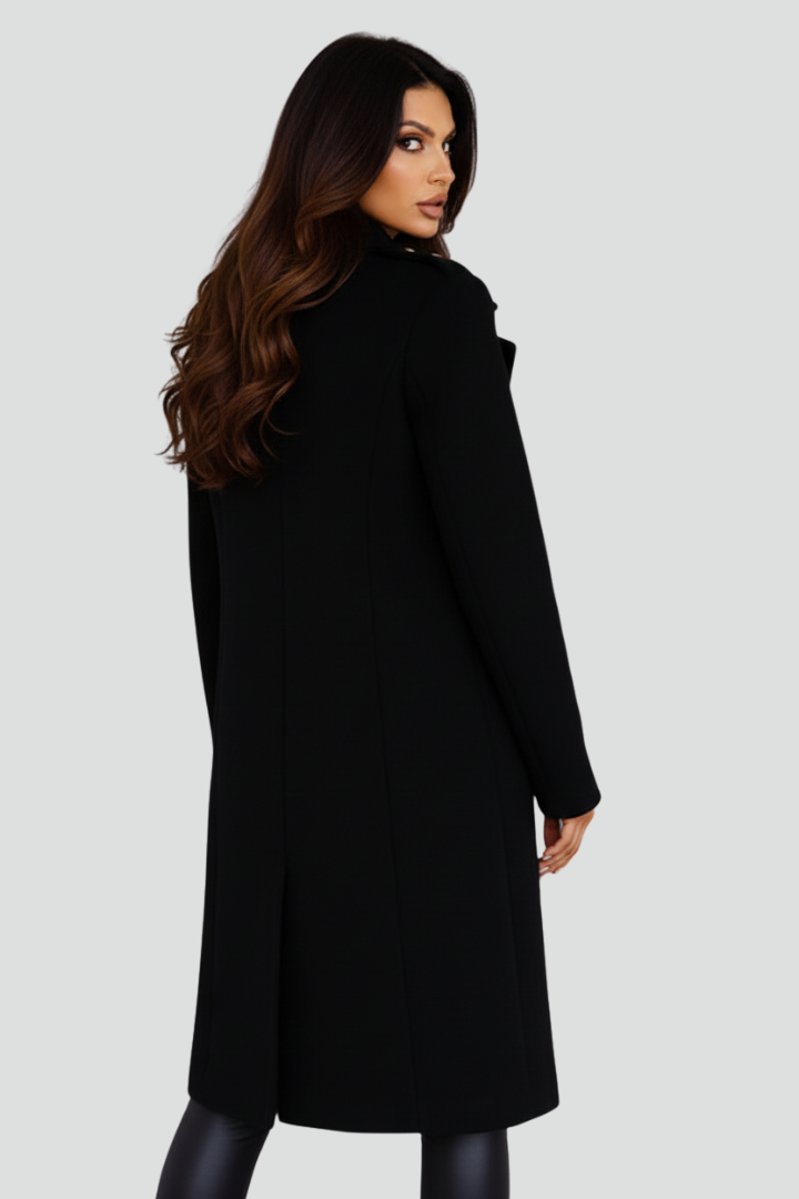 Women’s Long Coat with Double Buttons and