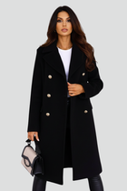 Women’s Long Coat with Double Buttons and