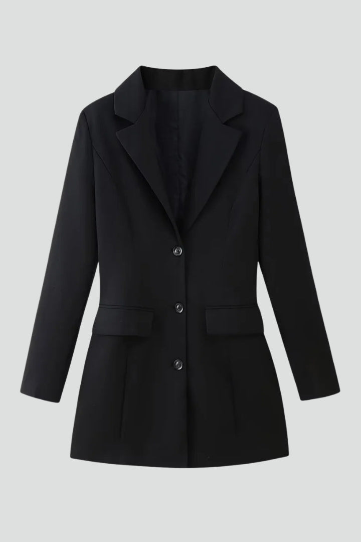 Elara | Woven Longline Blazer Coat