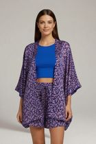 Women’s Two Piece Set with Open Front Jacket and Shorts