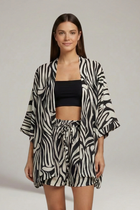 Women’s Two Piece Set with Open Front Jacket and Shorts