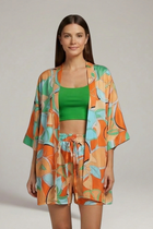 Women’s Two Piece Set with Open Front Jacket and Shorts