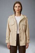 Women’s Utility Jacket with Double Breasted Closure and Belt