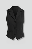 Women’s Waistcoat with Lapel Collar and Button Closure