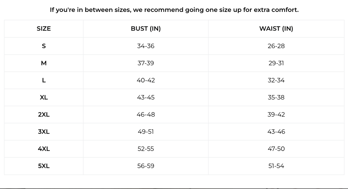 Measurements in inches (IN)