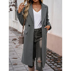 Women's Longline Tailored Coat with Turndown Collar