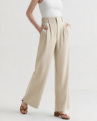 Women's Wide-Leg Trousers Structured Waist Fluid Drape