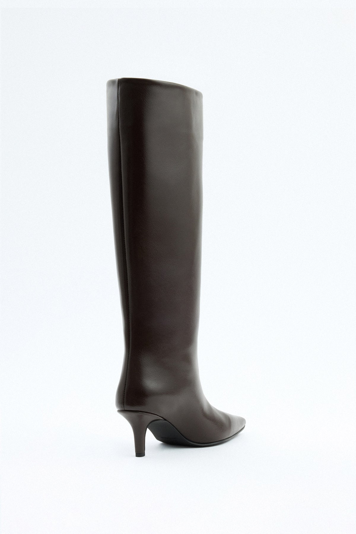 Lucille | Dark Brown Leather Knee High Boots