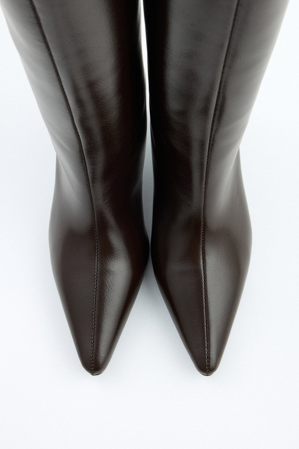 Lucille | Dark Brown Leather Knee High Boots