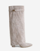 Noelle | Taupe Suede Knee High Boots