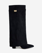 Delphine | Black Suede Knee High Boots