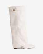Aurelia | Cream Suede Knee High Boots