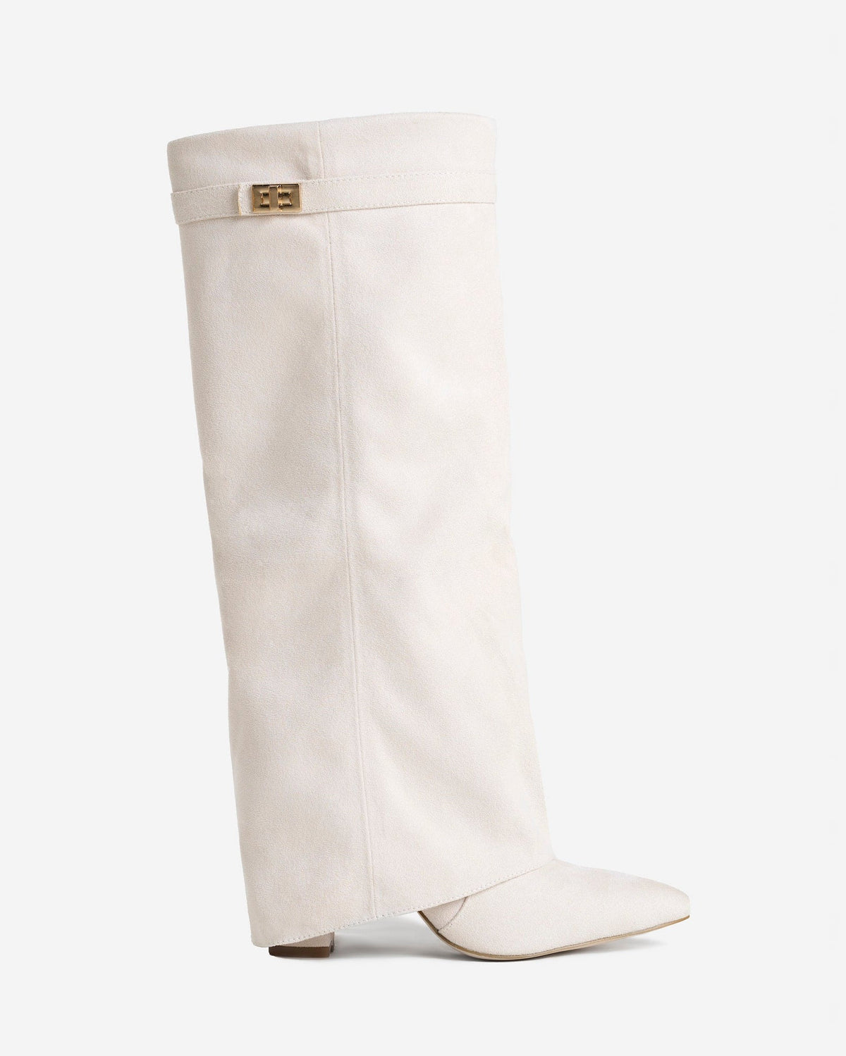 Aurelia | Cream Suede Knee High Boots